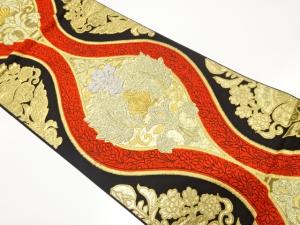 アンティーク　立涌に華紋織り出し袋帯（着用可）